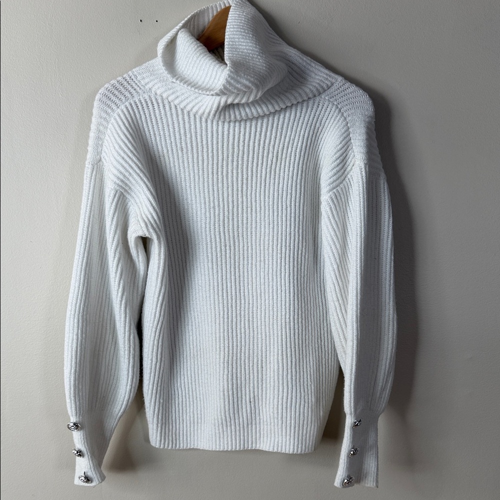 Elegant White Turtleneck Sweater